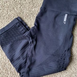 Gymshark black cropped leggings medium